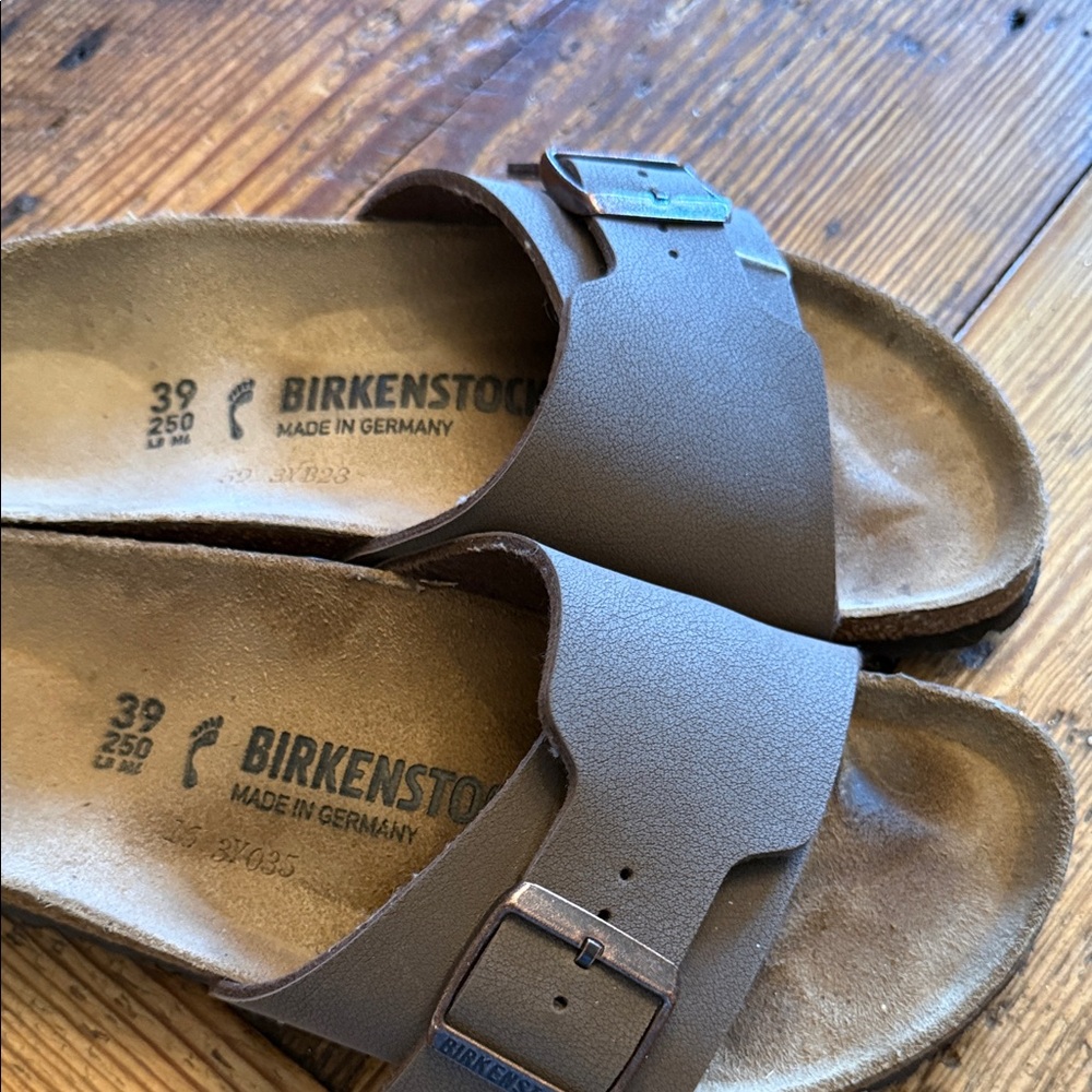 Birkenstock Taupe Slide Sandals